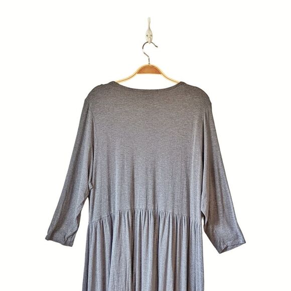 Torrid Jersey Knit Button Front Plus Size Tee Shirt Dress Sz 1 Gray‎ Normcore - Picture 3 of 9